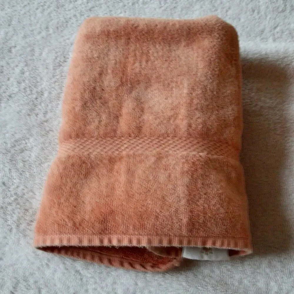 Royal Velvet Velur by Fieldcrest Peach Bath Hand Towel Set Combed Cotton Face
